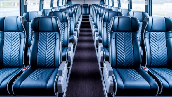fort wayne 50 passenger charter bus inside