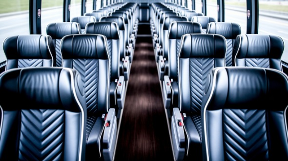 fort wayne 54 passenger charter bus inside