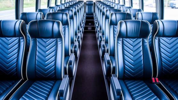 fort wayne 55 passenger charter bus inside
