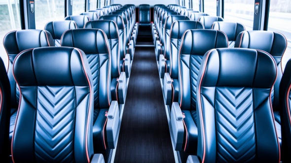 fort wayne 56 passenger charter bus inside